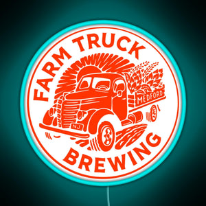 Farm Truck Brewing RGB neon sign lightblue 