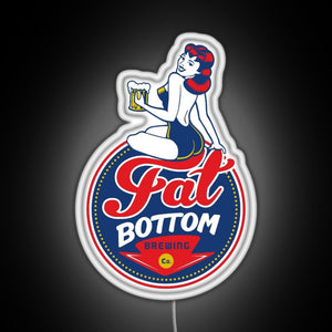 Fat Bottom Brewing RGB neon sign white 