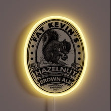 Charger l&#39;image dans la galerie, RGB neon sign advertising Fat Kevin&#39;s Hazelnut Brown Ale beer&quot;.