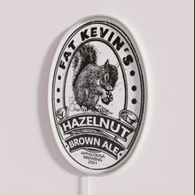 Charger l&#39;image dans la galerie, RGB neon wall decor with colorful Fat Kevin&#39;s hazelnut ale logo