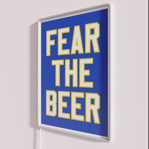 Eye-catching blue beer bar decor with RGB color changing capabilities