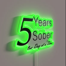 Charger l&#39;image dans la galerie, Neon Sober Anniversary Sign Celebrating Years of Daily Sobriety Progress