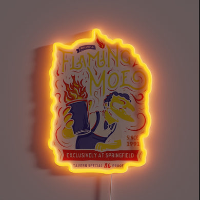Add vibrant nightlife ambiance with this flaming cocktail drink sign.