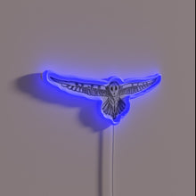 Charger l&#39;image dans la galerie, Whimsical Flying Owl in Vibrant RGB Neon Wall Art Decor