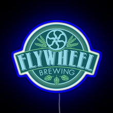 Charger l&#39;image dans la galerie, Flywheel Brewing logo RGB neon sign blue