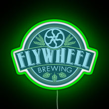 Charger l&#39;image dans la galerie, Flywheel Brewing logo RGB neon sign green