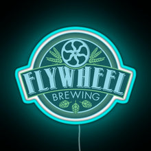 Charger l&#39;image dans la galerie, Flywheel Brewing logo RGB neon sign lightblue 