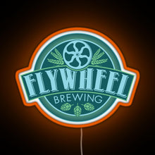 Charger l&#39;image dans la galerie, Flywheel Brewing logo RGB neon sign orange