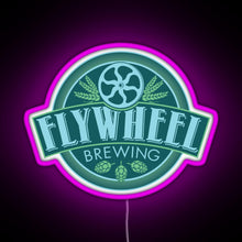 Charger l&#39;image dans la galerie, Flywheel Brewing logo RGB neon sign  pink