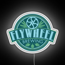 Charger l&#39;image dans la galerie, Flywheel Brewing logo RGB neon sign white 