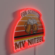 Charger l&#39;image dans la galerie, Customizable &#39;For Schnitzel My Nitzel&#39; RGB Neon Wall Sign Decoration.