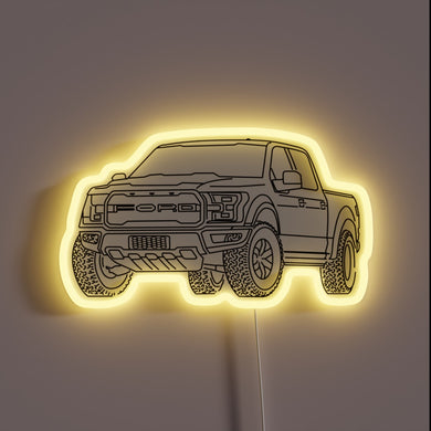 Ford F-150 Raptor Illuminated Neon Sign for Automotive Enthusiasts Only