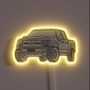 Ford F-150 Raptor Illuminated Neon Sign for Automotive Enthusiasts Only