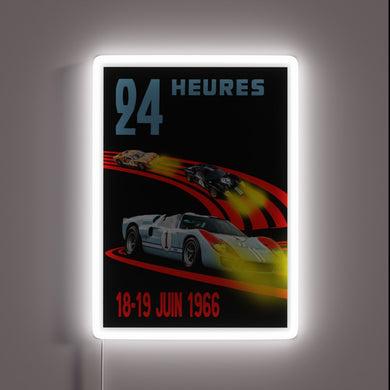 Ford GT40 Le Mans '66 — legendary 1-2-3 finish immortalized in neon. 🏁💡 A must-have for racing history fans.
