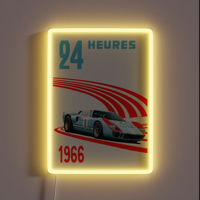 Ken Miles' GT40 from Le Mans 1966 — clean, bold, and glowing in victory. 🏎️🔥 A tribute to a racing icon.