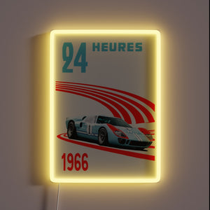Ken Miles' GT40 from Le Mans 1966 — clean, bold, and glowing in victory. 🏎️🔥 A tribute to a racing icon.