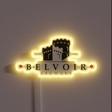 Charger l&#39;image dans la galerie, Eye-catching RGB lighting illuminates Fort de Belvoir vintage military theme sign.