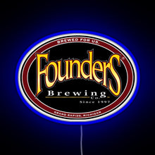 Charger l&#39;image dans la galerie, Founders Brewing Co logo RGB neon sign blue