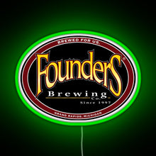 Charger l&#39;image dans la galerie, Founders Brewing Co logo RGB neon sign green