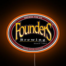 Charger l&#39;image dans la galerie, Founders Brewing Co logo RGB neon sign orange