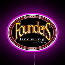 Charger l&#39;image dans la galerie, Founders Brewing Co logo RGB neon sign  pink