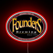 Charger l&#39;image dans la galerie, Founders Brewing Co logo RGB neon sign red