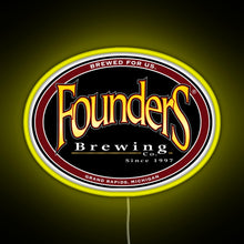 Charger l&#39;image dans la galerie, Founders Brewing Co logo RGB neon sign yellow