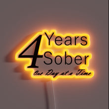 Charger l&#39;image dans la galerie, Neon Sober Life Milestone Sign Celebrating Four Years of Sobriety Today