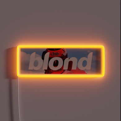 Frank Ocean Blond album helmet cover customneon LED sign with orange glow