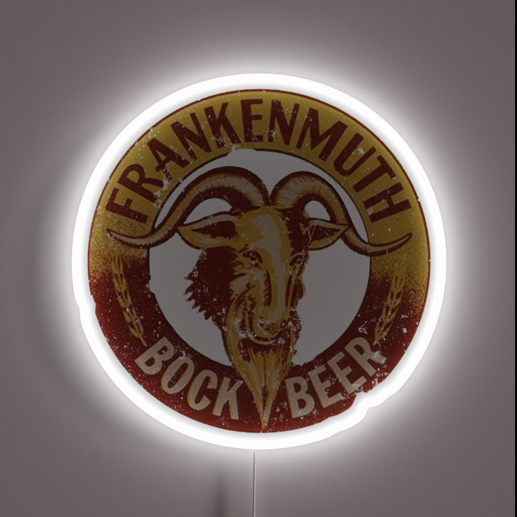 Brighten up your bar with this vibrant Frankenmuth Beer sign.