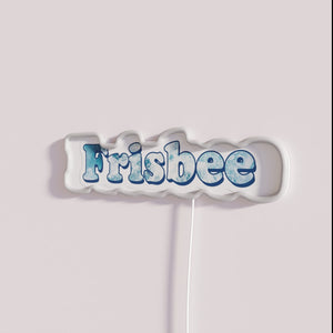 Unique Frisbee Themed Neon Sign with Ocean Inspired Watercolor Style