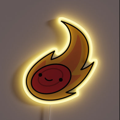 Vibrant LED sign featuring colorful Frisbee design with neon accents.