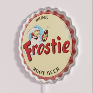 Frostie's iconic retro-style root beer flavored neon bar pub decor
