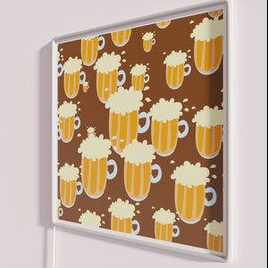 Vibrant Neon Bar Sign with Colorful LED Froth Illustration