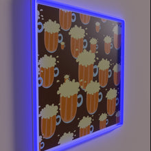 Charger l&#39;image dans la galerie, Neon bar decoration featuring a colorful frothy ale design