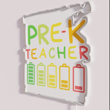 Charger l&#39;image dans la galerie, Colorful preschool teacher appreciation gift funny battery life signs neon