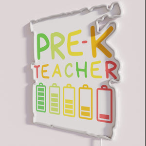 Colorful preschool teacher appreciation gift funny battery life signs neon