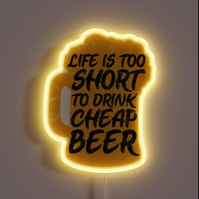 Neon beer lover gift sign with colorful RGB lighting effect