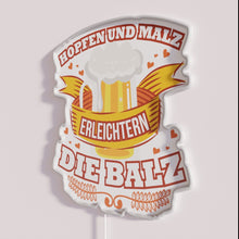 Charger l&#39;image dans la galerie, Vintage German-themed beer sign with funny sayings and colorful accents.