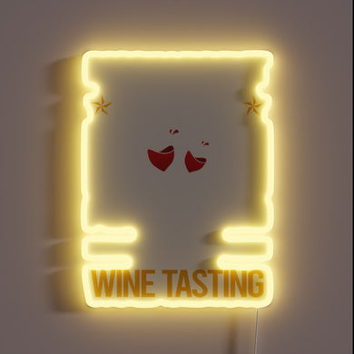 Vibrant RGB neon wine tasting party decor with funny accents