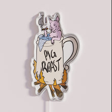 Charger l&#39;image dans la galerie, Vibrant Neon Sign with Humorous Pig Roast Design and Colors