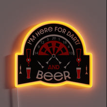 Charger l&#39;image dans la galerie, Neon pub decor with funny dart player design sign