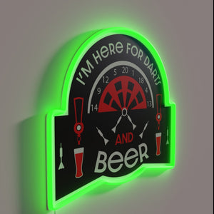 Vibrant RGB Neon Sign: Fun Pub Decor for Dart Enthusiasts Everywhere