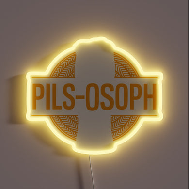 Hilarious Beer-Themed Pun Loving Philosopher's Life Sign in Neon RGB