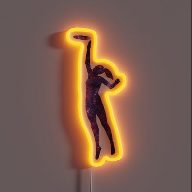 Colorful Galactic Glow Sign Inspired by Cosmic Athlete Esthetics