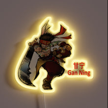Charger l&#39;image dans la galerie, Vibrant RGB neon sign with ancient Chinese warrior Gan Ning design.