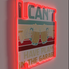 Charger l&#39;image dans la galerie, Neon garage bar sign: &#39;Garage Drinker I Cant I Have Plans&#39;