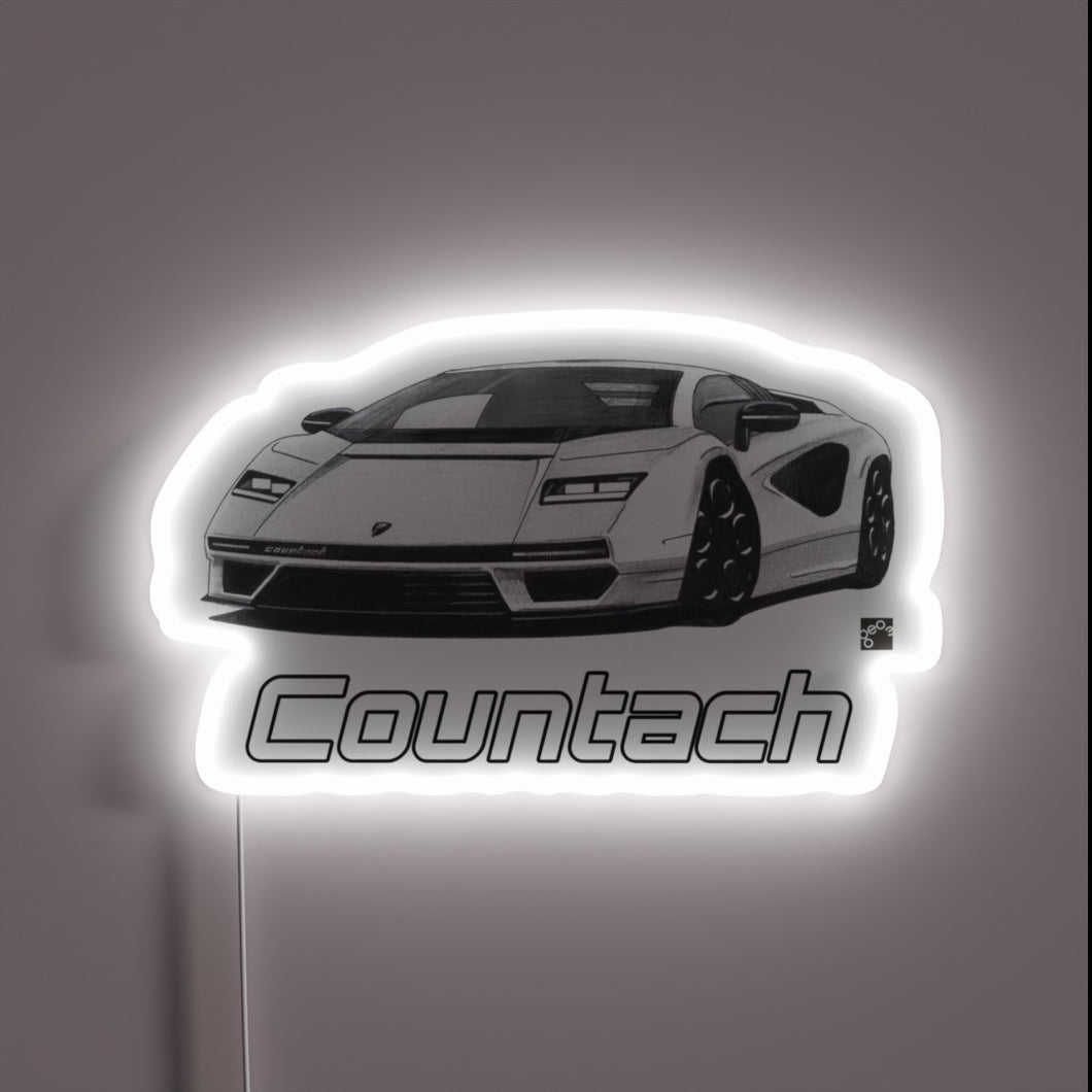 Vibrant Geometric Neon Sign with Customizable Lamborghini Logo Design