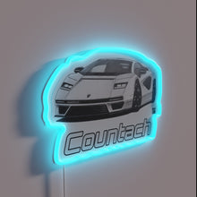 Charger l&#39;image dans la galerie, Neon Lamborghini Wall Art with Color-Changing LED Lights and Numbers