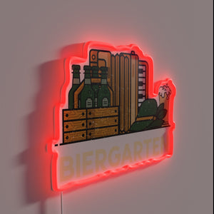 German Biergarten themed LED sign with multicolor RGB illumination